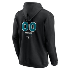 NHL,Custom San Jose Sharks Personalized Name & Number Midfielder Pullover Hoodie - Black