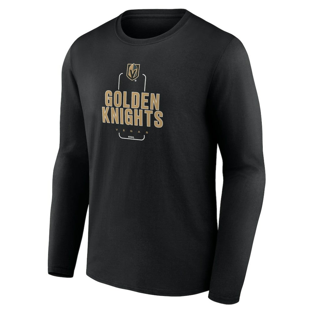 NHL,Custom Vegas Golden Knights Personalized Name & Number Midfielder Long Sleeve T-Shirt - Black