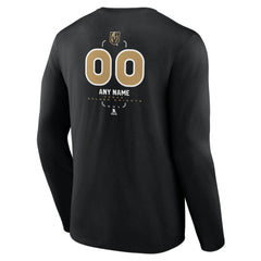 NHL,Custom Vegas Golden Knights Personalized Name & Number Midfielder Long Sleeve T-Shirt - Black