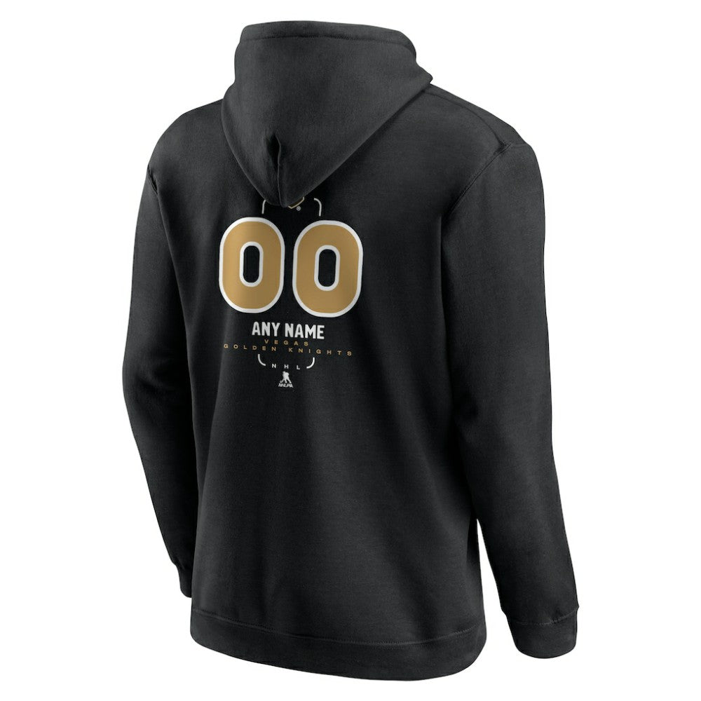 NHL,Custom Vegas Golden Knights Personalized Name & Number Midfielder Pullover Hoodie - Black