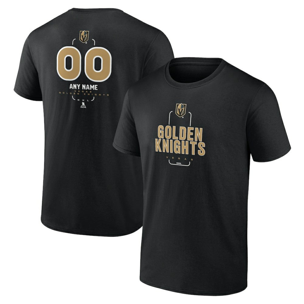 NHL,Custom Vegas Golden Knights Personalized Name & Number Midfielder T-Shirt - Black
