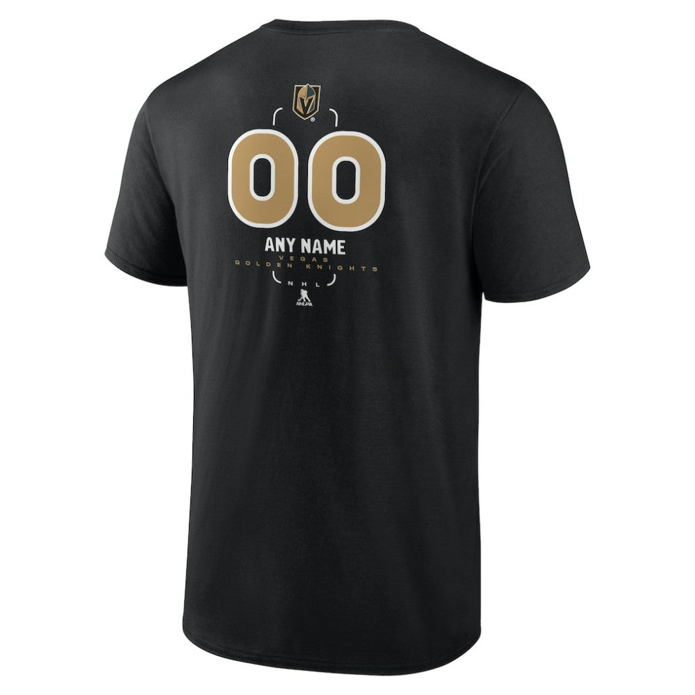 NHL,Custom Vegas Golden Knights Personalized Name & Number Midfielder T-Shirt - Black