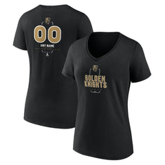 NHL,Custom Vegas Golden Knights Women's Personalized Name & Number Midfielder V-Neck T-Shirt - Black