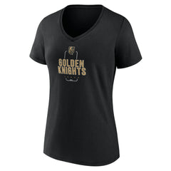 NHL,Custom Vegas Golden Knights Women's Personalized Name & Number Midfielder V-Neck T-Shirt - Black