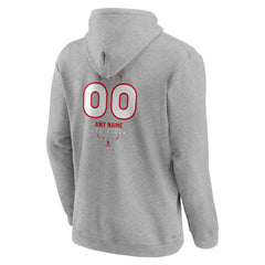 NHL,Custom Detroit Red Wings Personalized Name & Number Midfielder Pullover Hoodie - Gray
