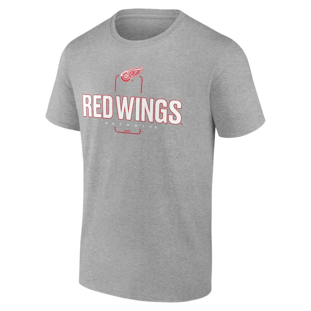 NHL,Custom Detroit Red Wings Personalized Name & Number Midfielder T-Shirt - Gray
