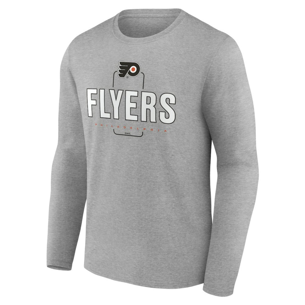 NHL,Custom Philadelphia Flyers Personalized Name & Number Midfielder Long Sleeve T-Shirt - Gray