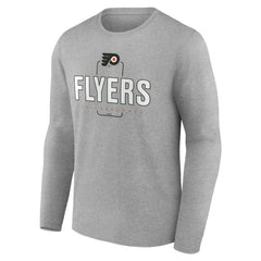 NHL,Custom Philadelphia Flyers Personalized Name & Number Midfielder Long Sleeve T-Shirt - Gray