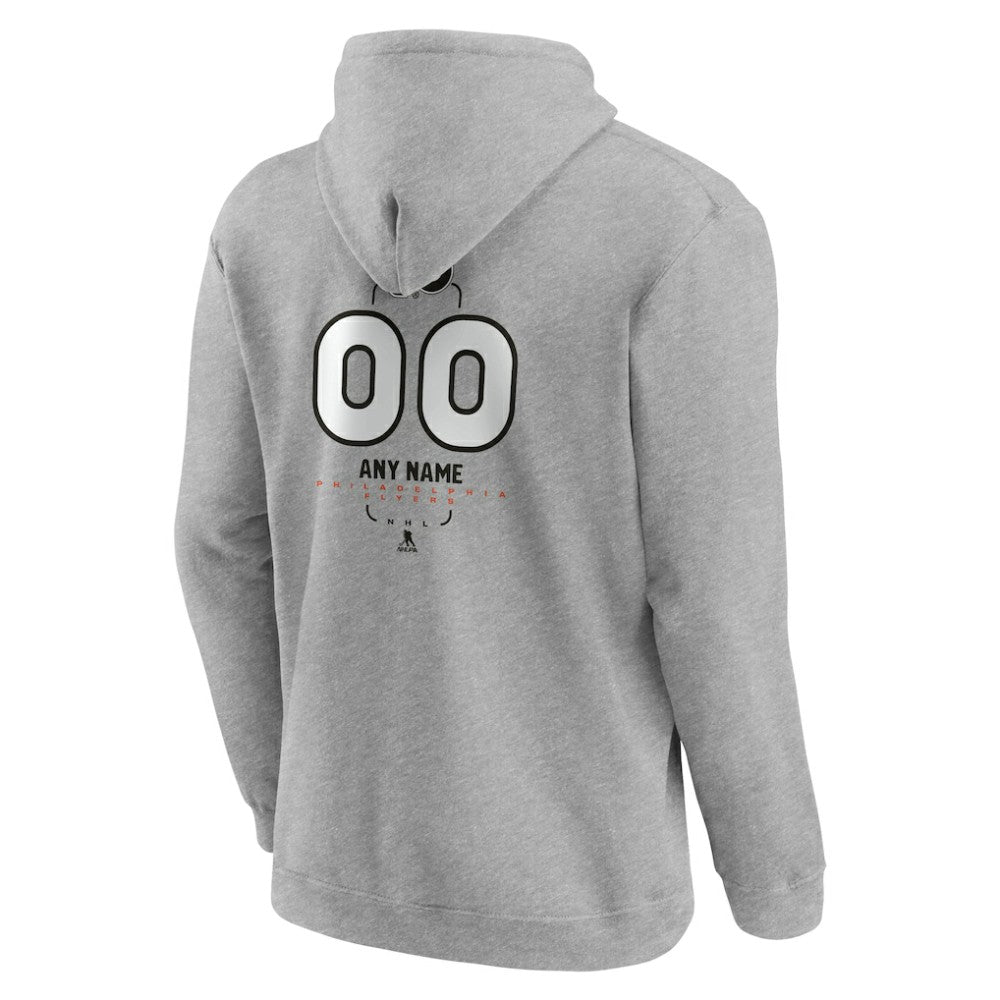 NHL,Custom Philadelphia Flyers Personalized Name & Number Midfielder Pullover Hoodie - Gray