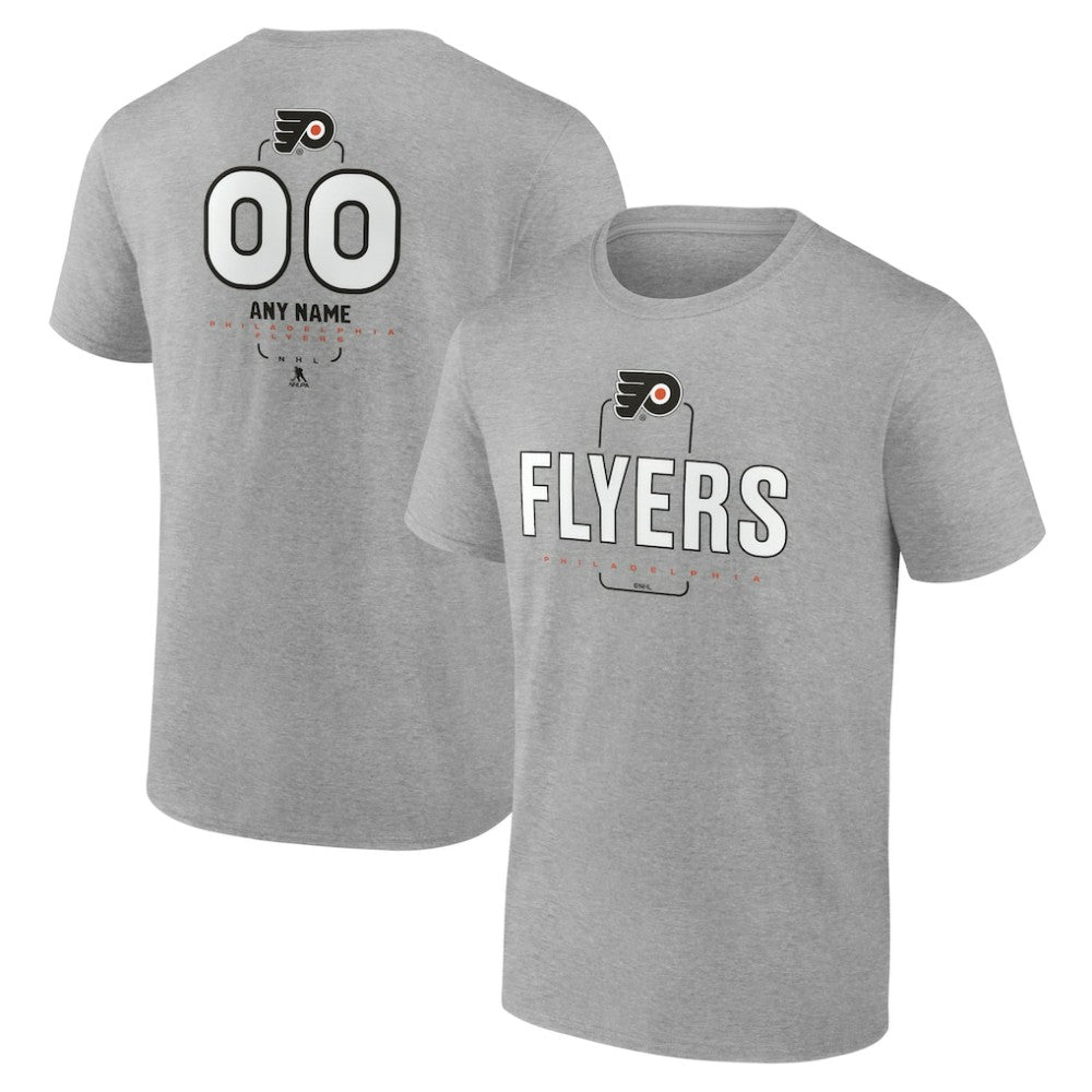 NHL,Custom Philadelphia Flyers Personalized Name & Number Midfielder T-Shirt - Gray