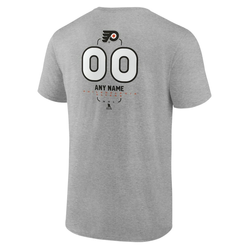 NHL,Custom Philadelphia Flyers Personalized Name & Number Midfielder T-Shirt - Gray