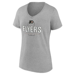 NHL,Custom Philadelphia Flyers Women's Personalized Name & Number Midfielder V-Neck T-Shirt - Gray