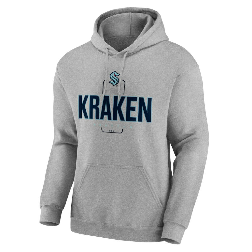 NHL,Custom Seattle Kraken Personalized Name & Number Midfielder Pullover Hoodie - Gray