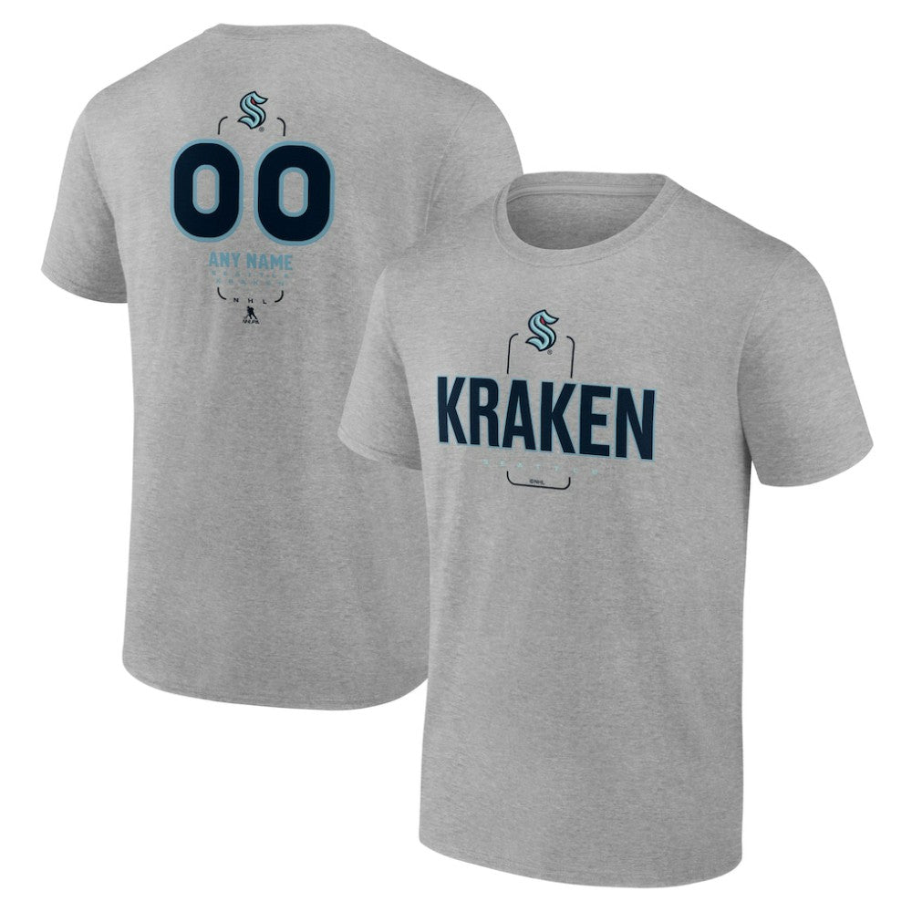 NHL,Custom Seattle Kraken Personalized Name & Number Midfielder T-Shirt - Gray