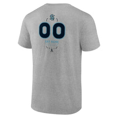 NHL,Custom Seattle Kraken Personalized Name & Number Midfielder T-Shirt - Gray