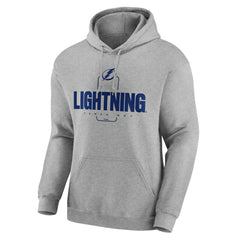 NHL,Custom Tampa Bay Lightning Personalized Name & Number Midfielder Pullover Hoodie - Gray