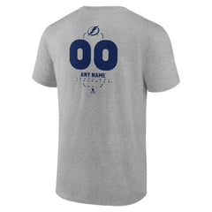 NHL,Custom Tampa Bay Lightning Personalized Name & Number Midfielder T-Shirt - Gray