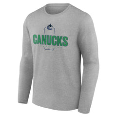 NHL,Custom Vancouver Canucks Personalized Name & Number Midfielder Long Sleeve T-Shirt - Gray