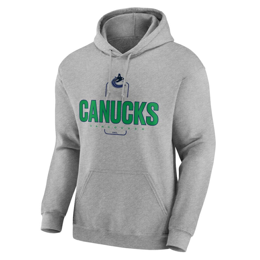 NHL,Custom Vancouver Canucks Personalized Name & Number Midfielder Pullover Hoodie - Gray