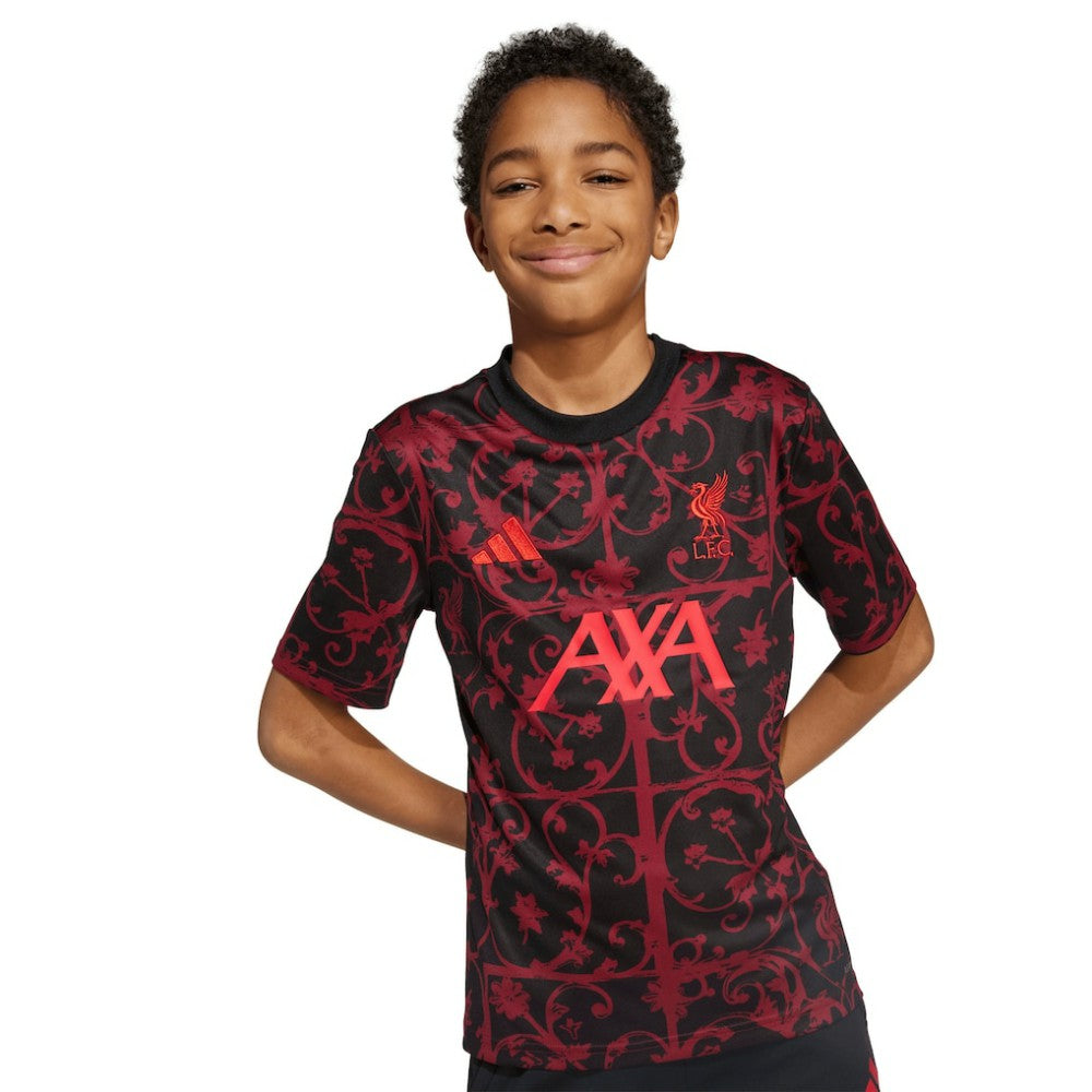 Liverpool Youth 2025/26 Pre-Match AEROREADY Top Black