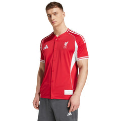 Liverpool Full-Button Baseball Jersey Red