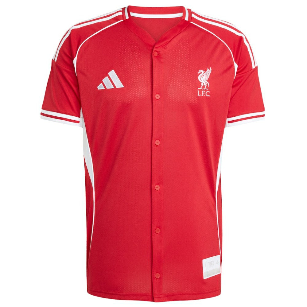 Liverpool Full-Button Baseball Jersey Red