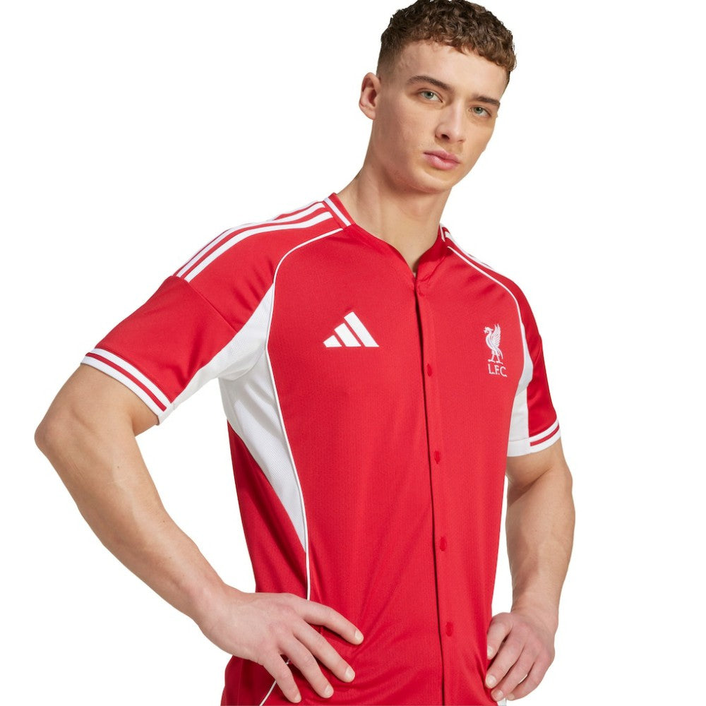 Liverpool Full-Button Baseball Jersey Red