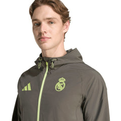 Real Madrid 2025/26 Tiro Vis Tech Travel Jacket Olive sale