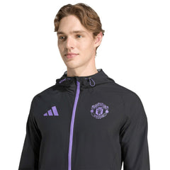 Manchester United 2025/26 Tiro Vis Tech Travel Jacket Black