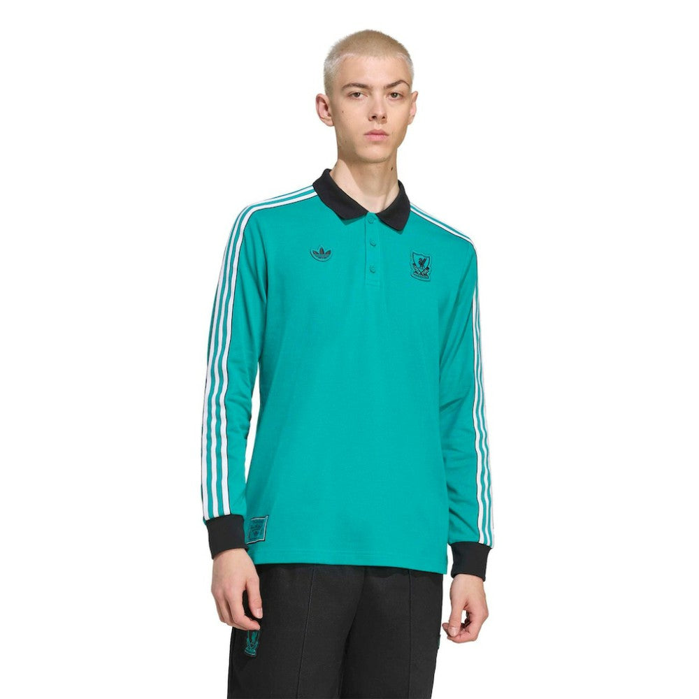 Liverpool Terrace Icons Long Sleeve Polo Green