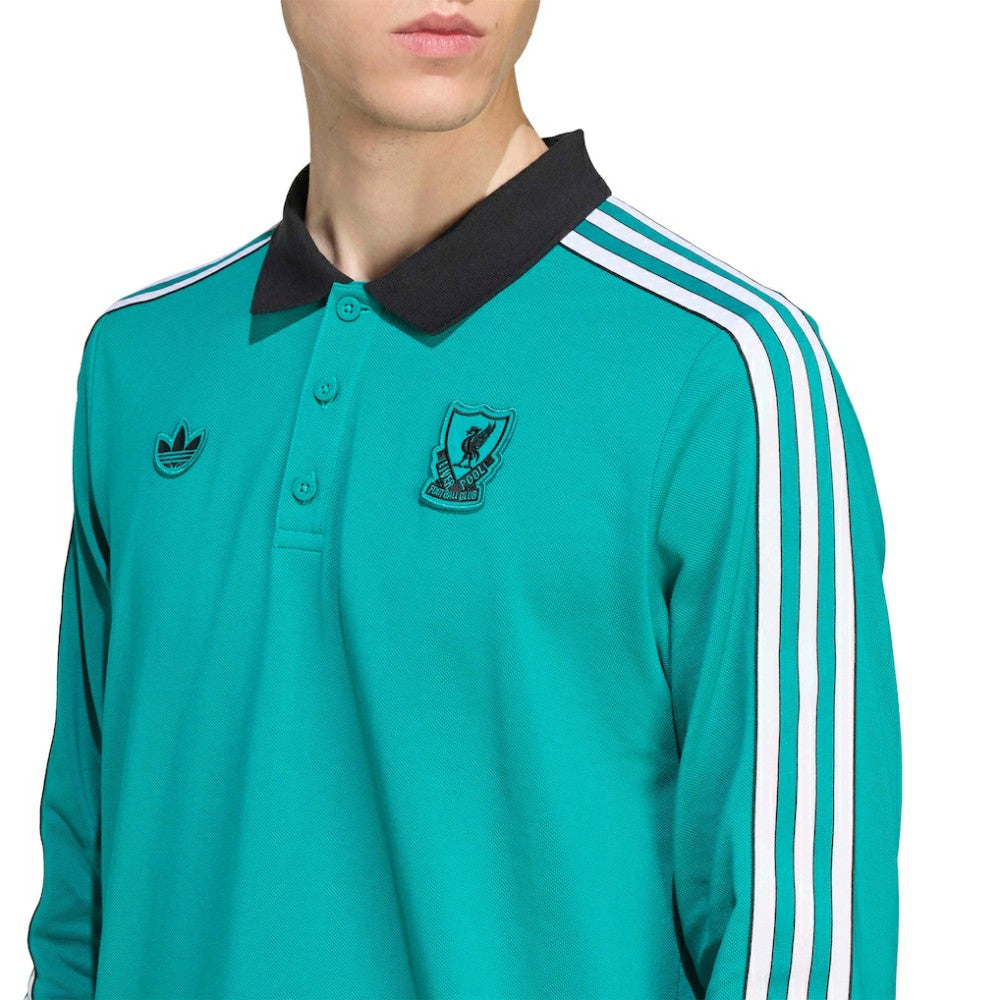 Liverpool Terrace Icons Long Sleeve Polo Green