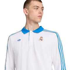Real Madrid Terrace Icons Long Sleeve Polo White