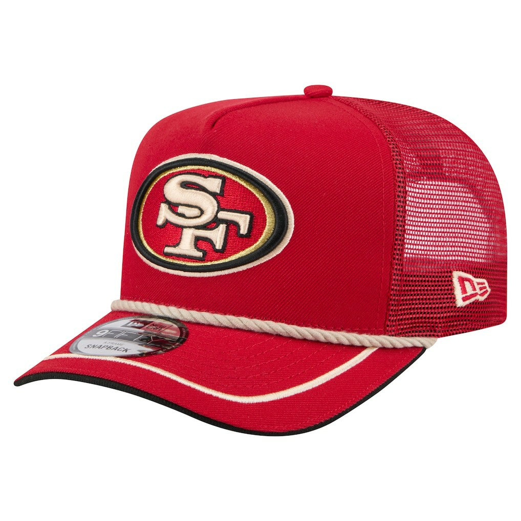 San Francisco 49ers New Era Vintage Team Rope A-Frame Trucker 9FIFTY Snapback Hat Scarlet