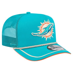 Miami Dolphins New Era Vintage Team Rope A-Frame Trucker 9FIFTY Snapback Hat Aqua