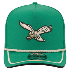 Philadelphia Eagles New Era Vintage Team Rope A-Frame Trucker 9FIFTY Snapback Hat Kelly Green