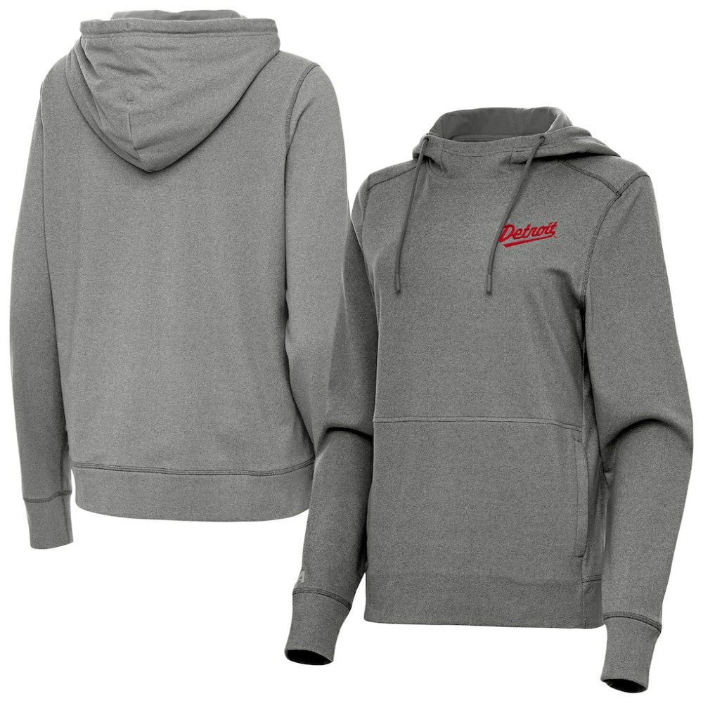 NHL Detroit Red Wings Antigua Women's 2025 NHL Stadium Series Justice Pullover Hoodie - Heather Black