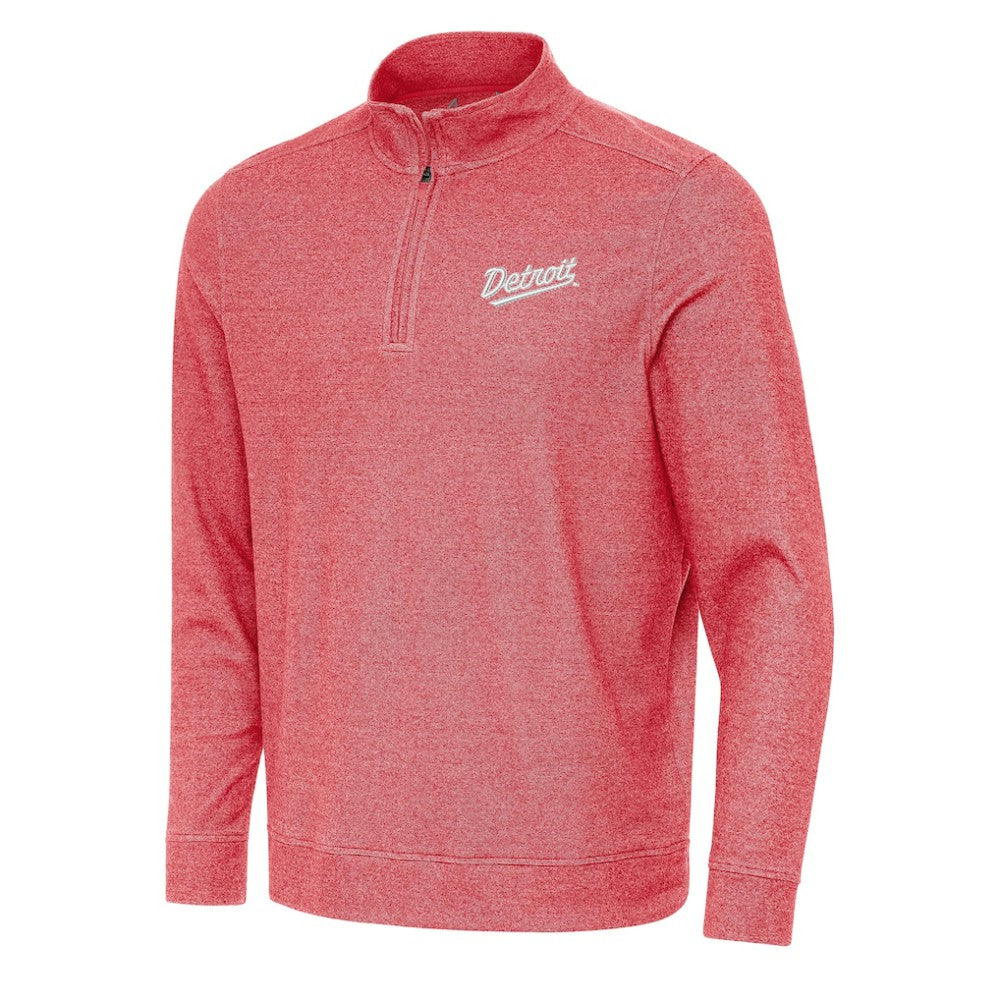 NHL Detroit Red Wings Antigua 2025 NHL Stadium Series Subtle Quarter-Zip Top - Heather Red