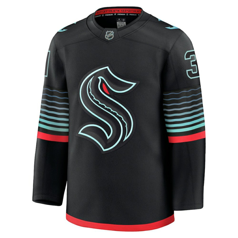 NHL Philipp Grubauer Seattle Kraken Fanatics Alternate Premium Player Jersey - Black