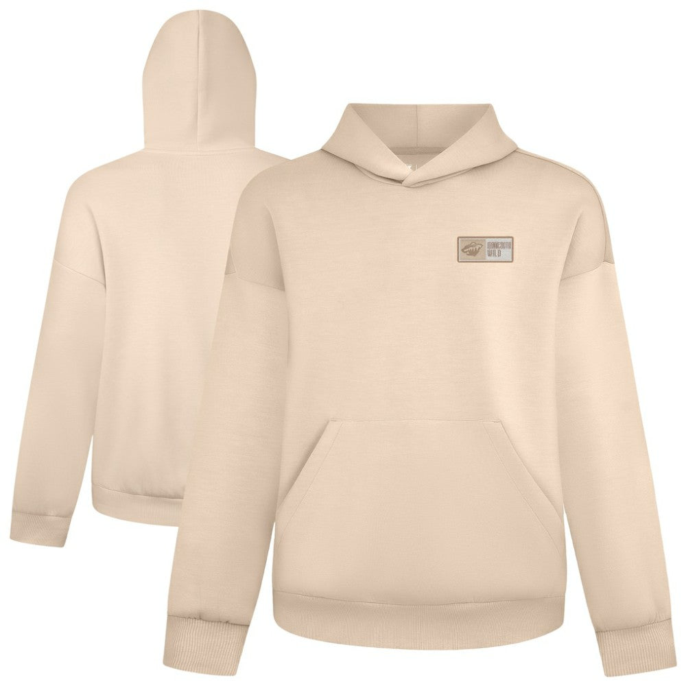 NHL Minnesota Wild Levelwear Luxe Signature Lineage Tri-Blend Pullover Hoodie - Khaki
