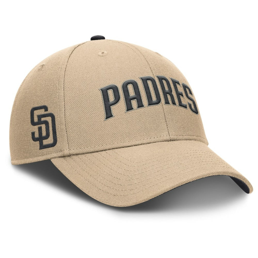 San Diego Padres Nike Rise Adjustable Hat - Khaki Hats