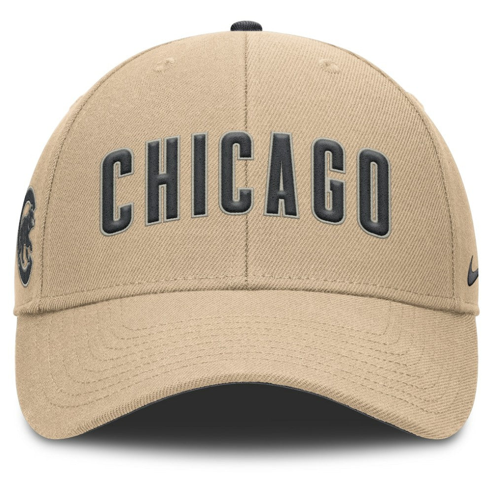 Chicago Cubs Nike Rise Adjustable Hat - Khaki Hats
