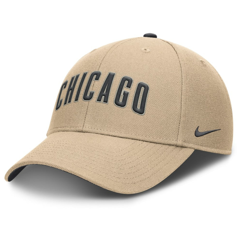 Chicago Cubs Nike Rise Adjustable Hat - Khaki Hats
