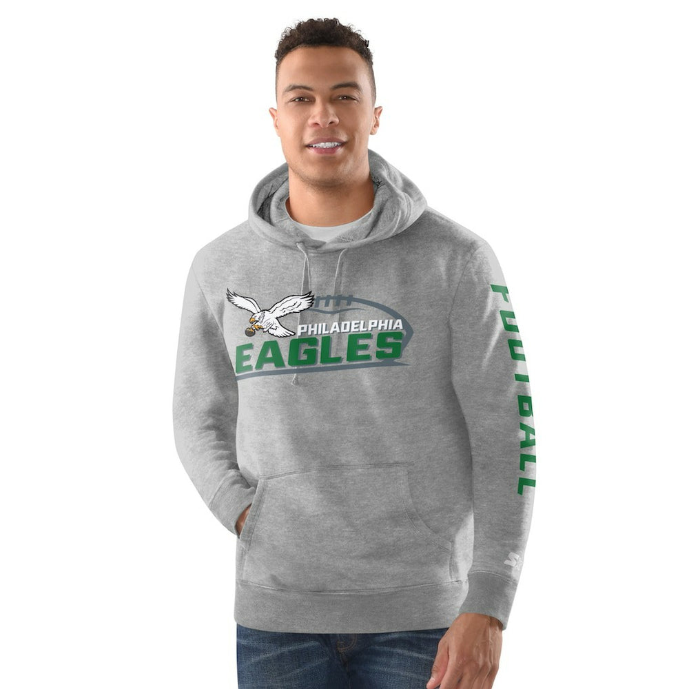 Philadelphia Eagles Starter Vintage Pullover Hoodie Heather Gray