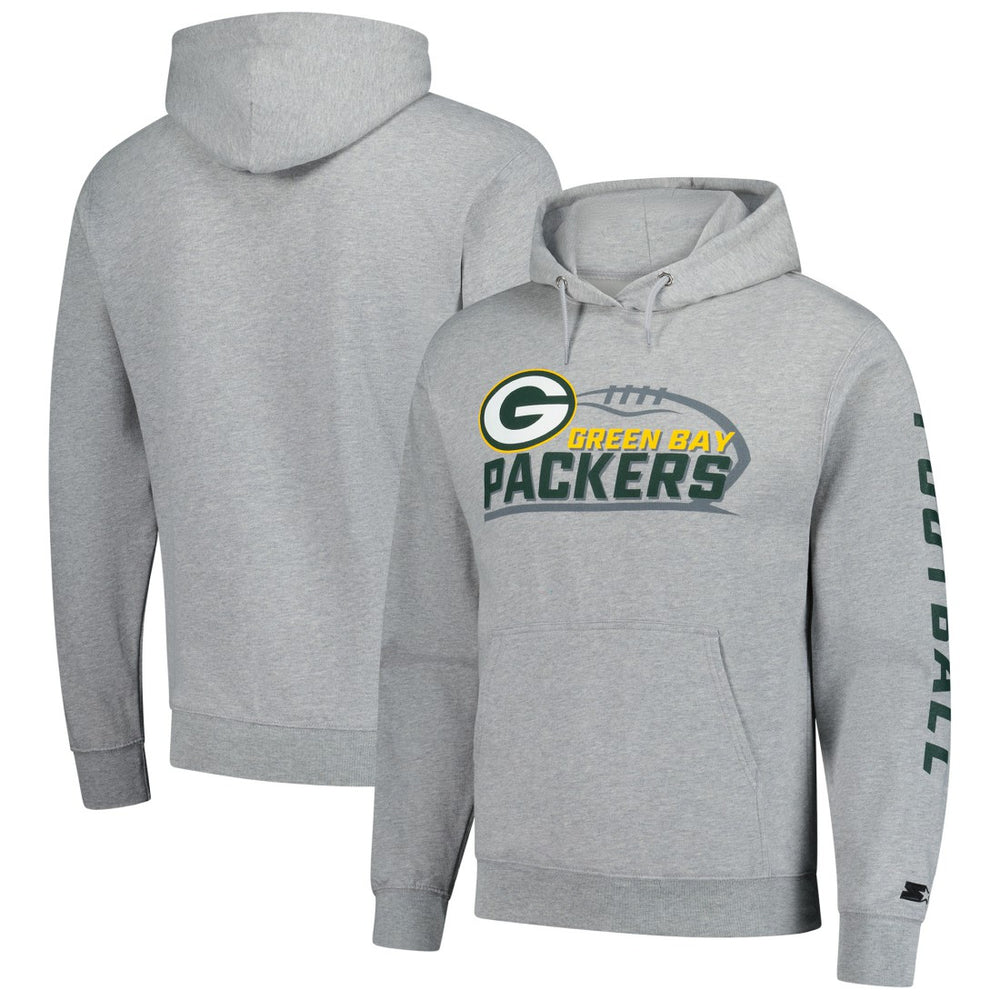Green Bay Packers Starter Vintage Pullover Hoodie Heather Gray