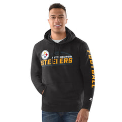 Pittsburgh Steelers Starter Vintage Pullover Hoodie Heather Gray