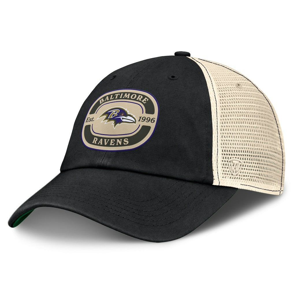 Baltimore Ravens Top of the World Team Patch Adjustable Hat Black