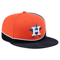 Houston Astros New Era Retro Split Corduroy Snapback Hat - Navy/Orange Hats
