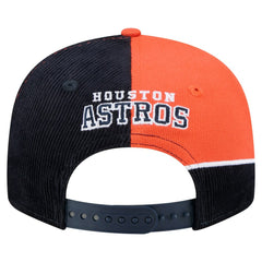 Houston Astros New Era Retro Split Corduroy Snapback Hat - Navy/Orange Hats