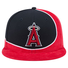 Los Angeles Angels New Era Retro Split Corduroy Snapback Hat - Red/Navy Hats