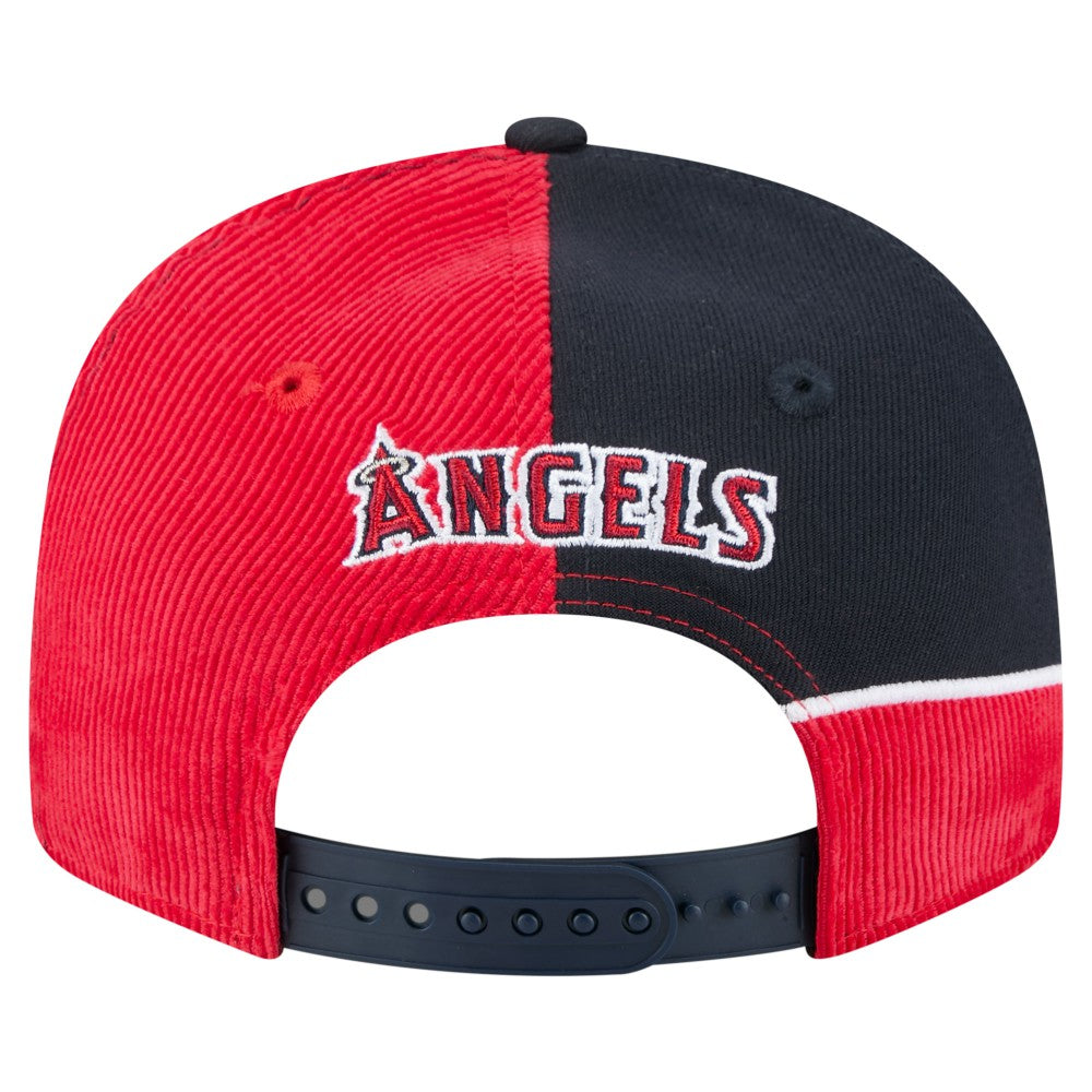 Los Angeles Angels New Era Retro Split Corduroy Snapback Hat - Red/Navy Hats